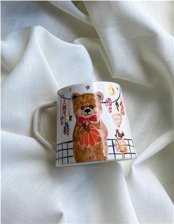 BALKABAKLI AYI PORSELEN BARDAK