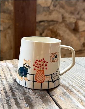 KEDİ KULPLU PORSELEN BARDAK