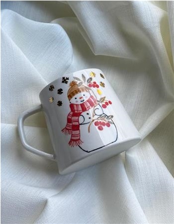 KIRMIZI ATKILI KARDAN ADAM PORSELEN BARDAK