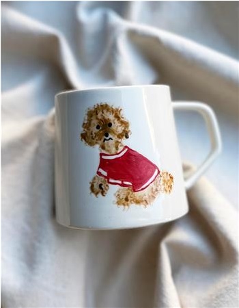 POODLE KULPLU PORSELEN BARDAK